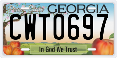 GA license plate CWT0697