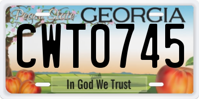 GA license plate CWT0745
