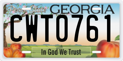 GA license plate CWT0761