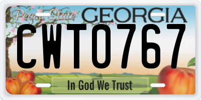 GA license plate CWT0767