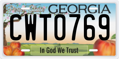 GA license plate CWT0769