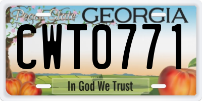 GA license plate CWT0771