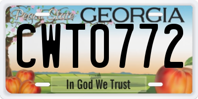 GA license plate CWT0772