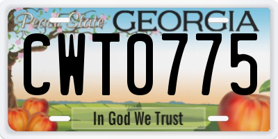 GA license plate CWT0775
