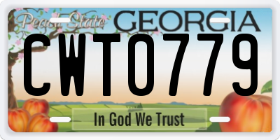 GA license plate CWT0779