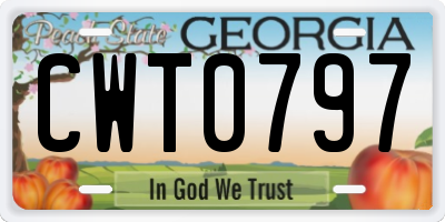 GA license plate CWT0797