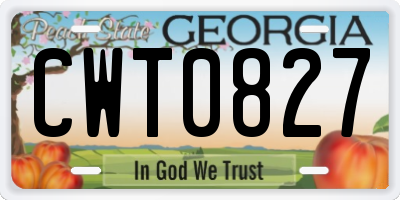 GA license plate CWT0827