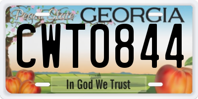 GA license plate CWT0844