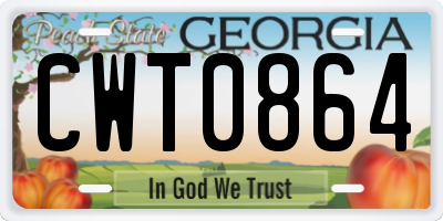 GA license plate CWT0864