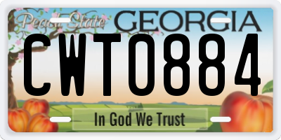 GA license plate CWT0884