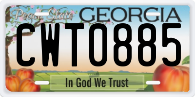 GA license plate CWT0885
