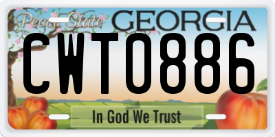 GA license plate CWT0886