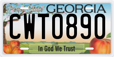 GA license plate CWT0890