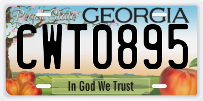 GA license plate CWT0895