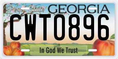 GA license plate CWT0896