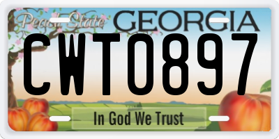 GA license plate CWT0897