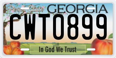 GA license plate CWT0899