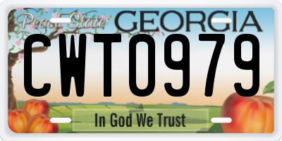 GA license plate CWT0979