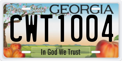 GA license plate CWT1004