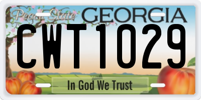 GA license plate CWT1029