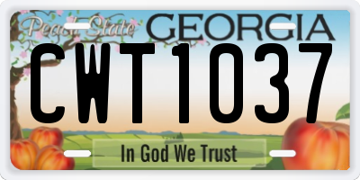 GA license plate CWT1037