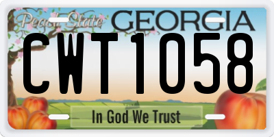 GA license plate CWT1058