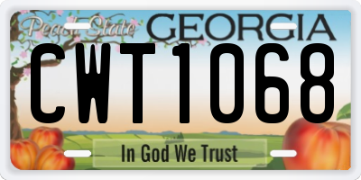 GA license plate CWT1068