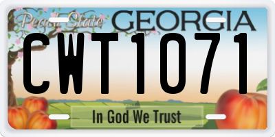 GA license plate CWT1071