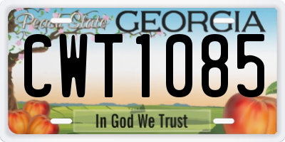GA license plate CWT1085