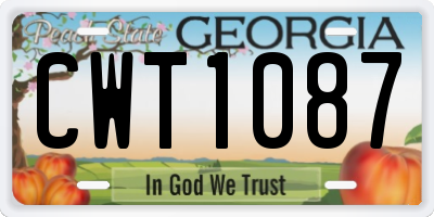 GA license plate CWT1087
