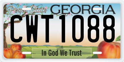 GA license plate CWT1088