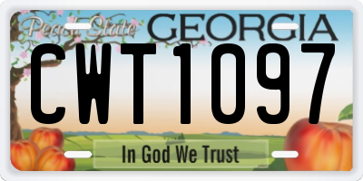 GA license plate CWT1097