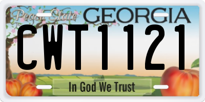 GA license plate CWT1121