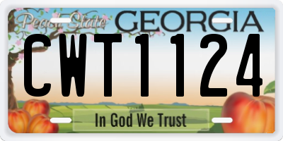 GA license plate CWT1124