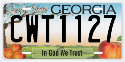 GA license plate CWT1127