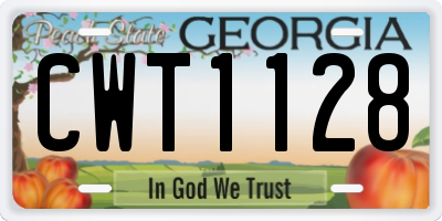 GA license plate CWT1128