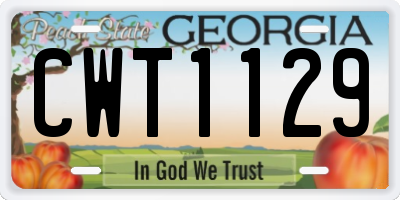 GA license plate CWT1129