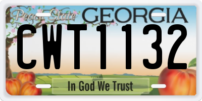 GA license plate CWT1132