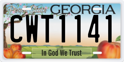 GA license plate CWT1141