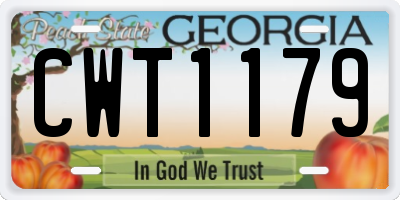 GA license plate CWT1179