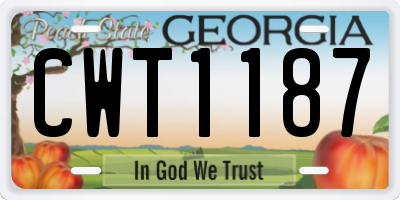 GA license plate CWT1187