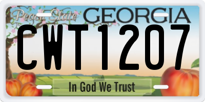 GA license plate CWT1207