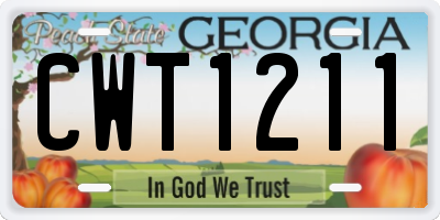 GA license plate CWT1211