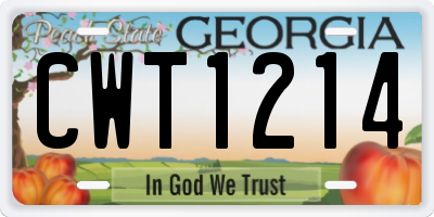 GA license plate CWT1214