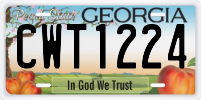 GA license plate CWT1224