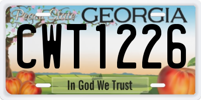 GA license plate CWT1226