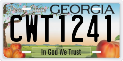 GA license plate CWT1241