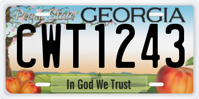GA license plate CWT1243