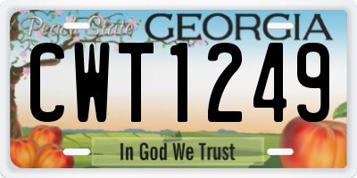GA license plate CWT1249