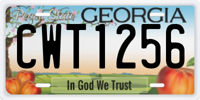 GA license plate CWT1256